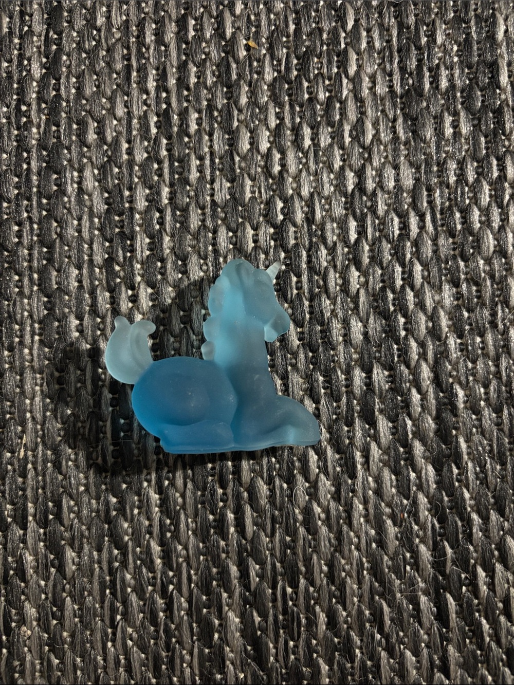 Vintage Boyd Little Glass Lucky The Unicorn Cambridge Blue Satin Collectible